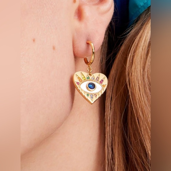 Kate Spade Multi Color Evil Eye Earrings NWT - Picture 4 of 4